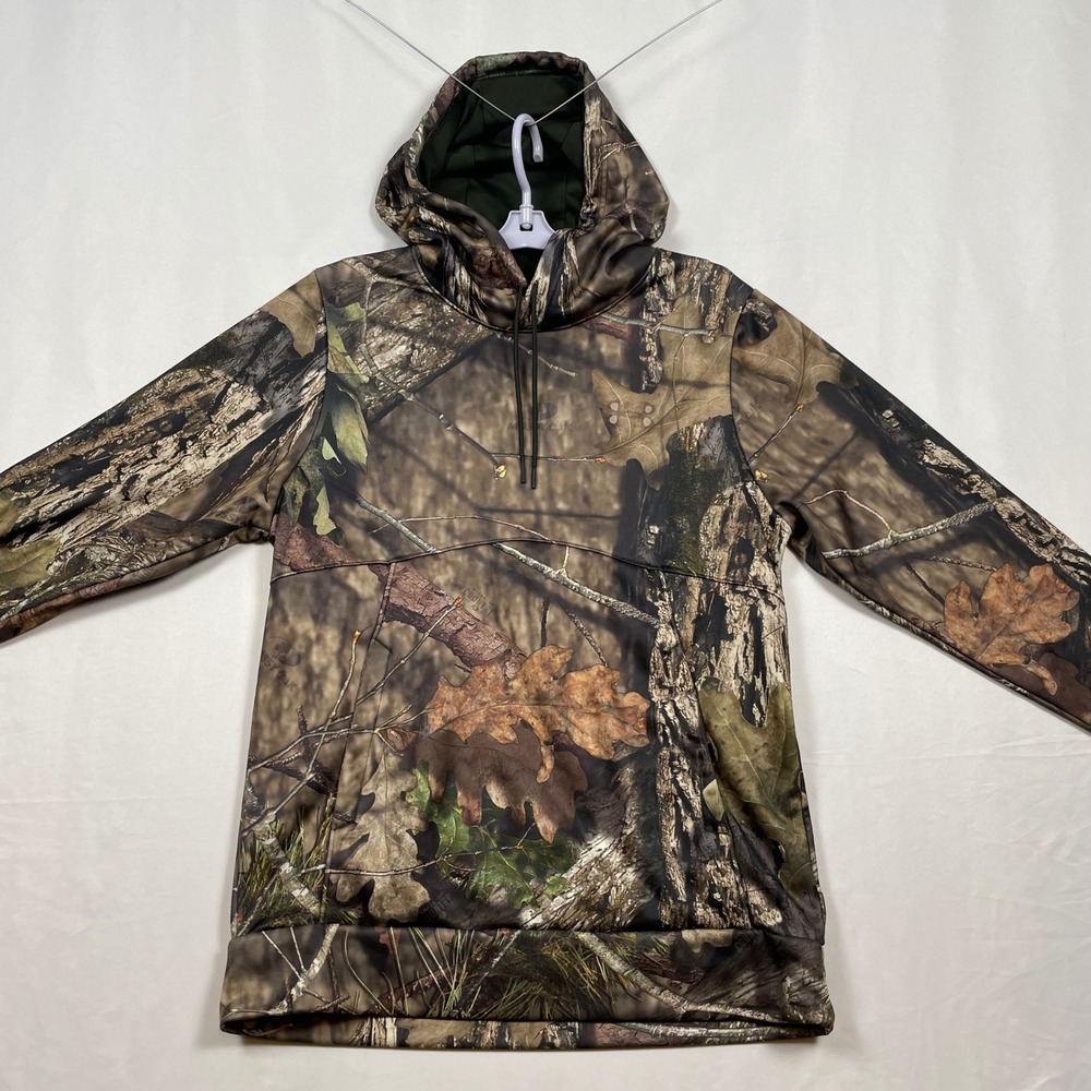 Under Armour Hoodie Camo ColdGear Loose Fit Pullover Mossy Oak Mens Small
